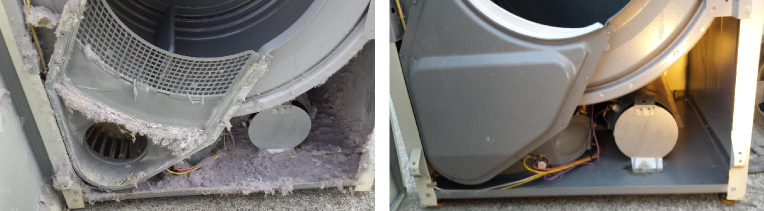 Another example of before and after dryer vent cleaning